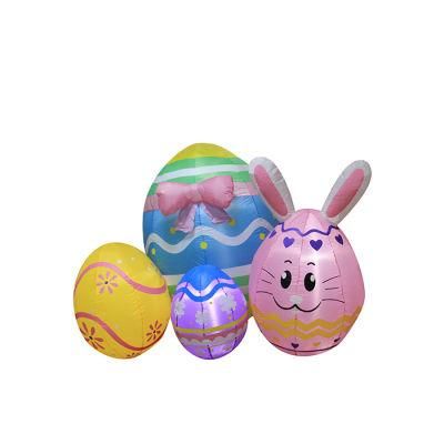Ready to Ship Inflatable Bunny with Egg Built in Fan and Internal LED Light Easter Decorations