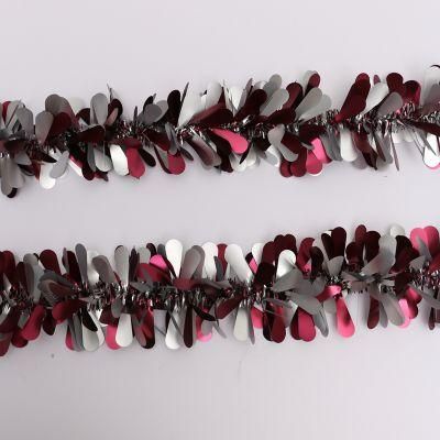 Yiwu Factory Direct Sale Best Christmas Tree Decoration High Quality Density 10cm*2m Pet Tinsel