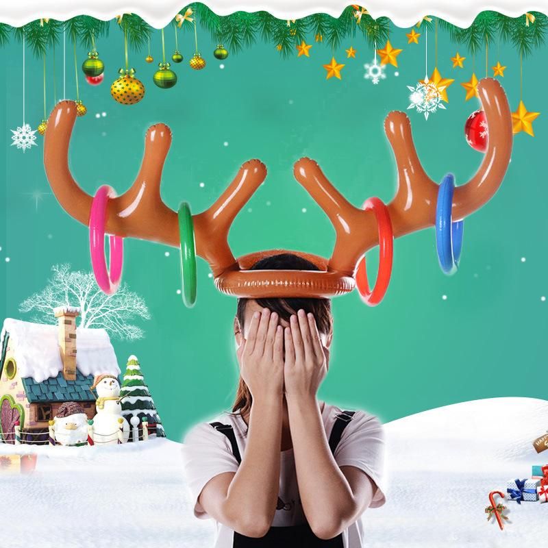 Christmas Party Inflatable Reindeer Antler Hat Toss Game