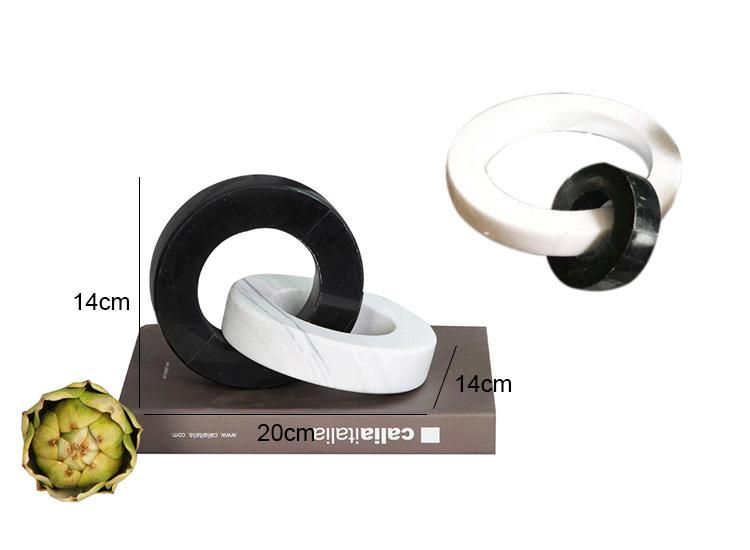 Decorative Objects Home Decor Modern Black and White Ornaments Ring Living Room Marble Decor