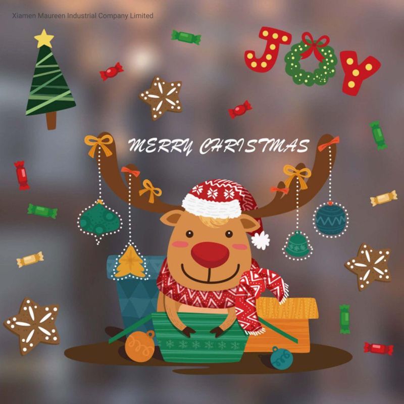 Christmas Ornaments 2022 Latest Decoration Waterproof and Anti-Static Window and French Door Glass Plastic Paste