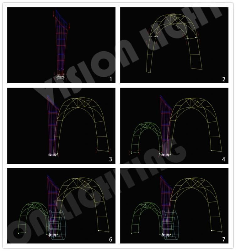 Outdoor LED Christmas Light Street Decoration LED Arch Motif Lights