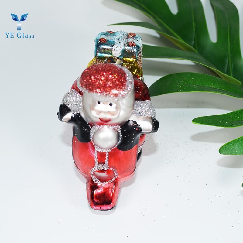 Funny Santa Claus Shape Borosilicate Glass Christmas Balls for Decoration