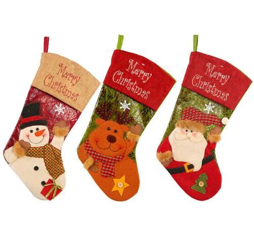 Wholesale Children Gift Stockings 3D Kids Festival Decoration Santa Claus Christmas Socks