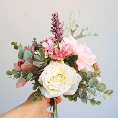 Artificial Realt Ouch Silk Rose Flowers Leaf Rose Wedding Floral Decor Bouquet
