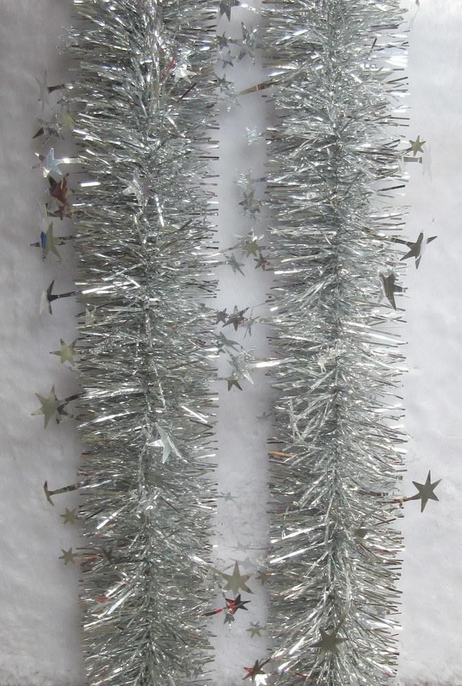Cute Desgign Happy Christmas Tree Decorative 2.7m Slim Pet Tinsel with Star