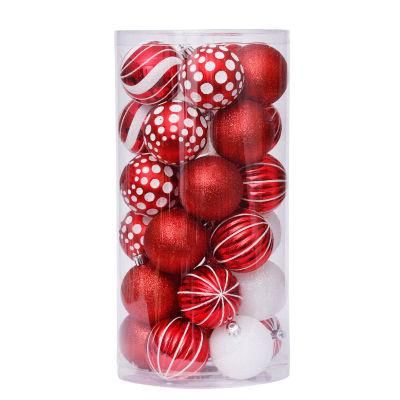 New Design Christmas Tree Hanging Ornaments 6cm Plastic Ball Sets with Hand Painted Home Decoration