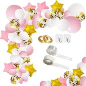 124PC Balloon Garland Golden Star Aluminum Film Hook Party Decoration