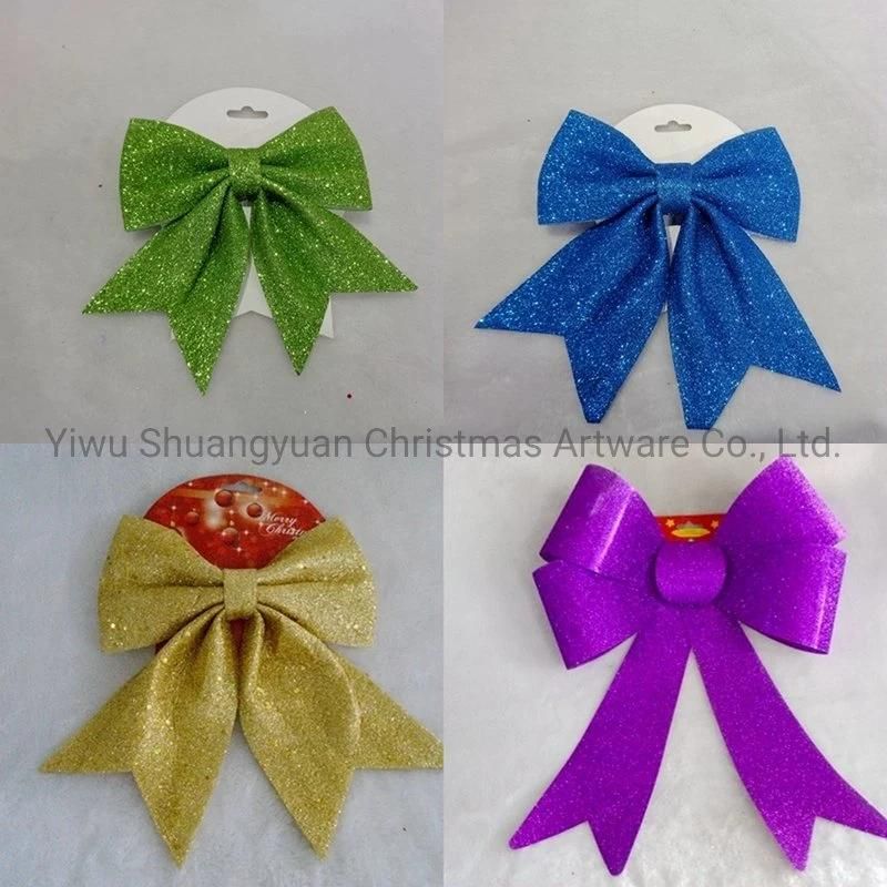 Christmas Bowknot Decor for Holiday Wedding Party Decoration Supplies Hook Ornament Craft Gifts