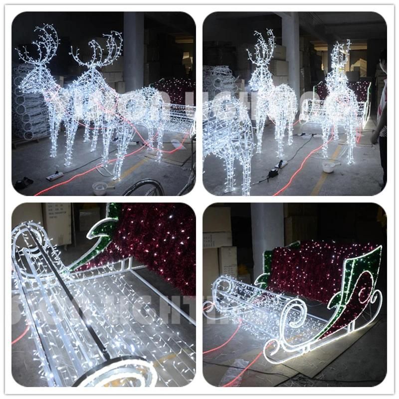 Outdoor Commercial Christmas Large Reindeer Lights Animals Motif for Street