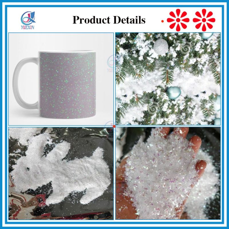 Iridescent Fake Artificial Snow Crystals Glitter Flakes - Christmas Party Decoration