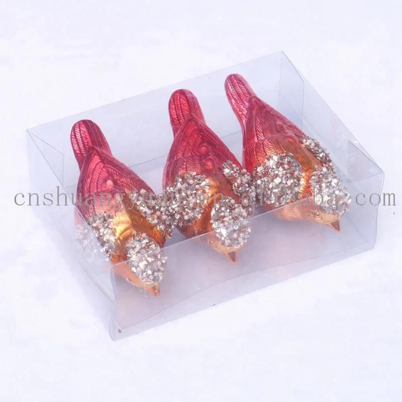 New Design Christmas Shiny Bird Owl Car for Holiday Wedding Party Decoration Supplies Hook Ornament Craft Gifts