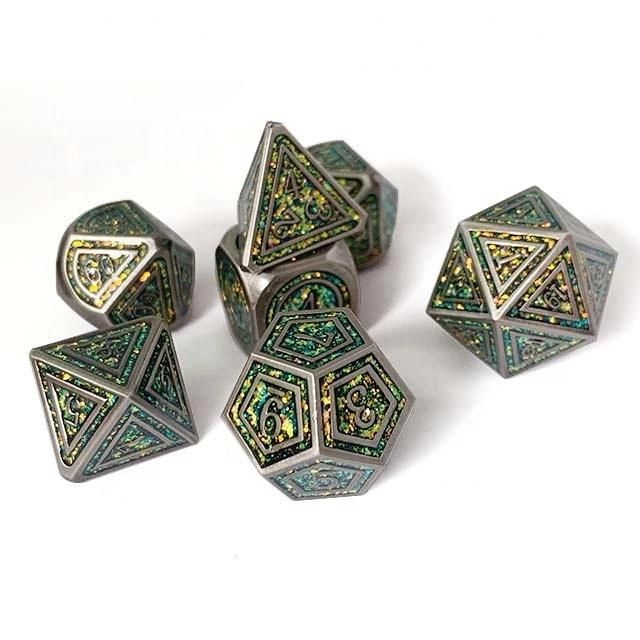 Professional Custom Metal Dnd Dice Set Polyhedral D10 D6 D20 Dice for Dungeon and Dragon Rpg Mtg Board Game