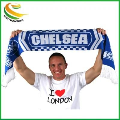 Acrylic Knitted Jacquard Scarf for Soccer Football Fans