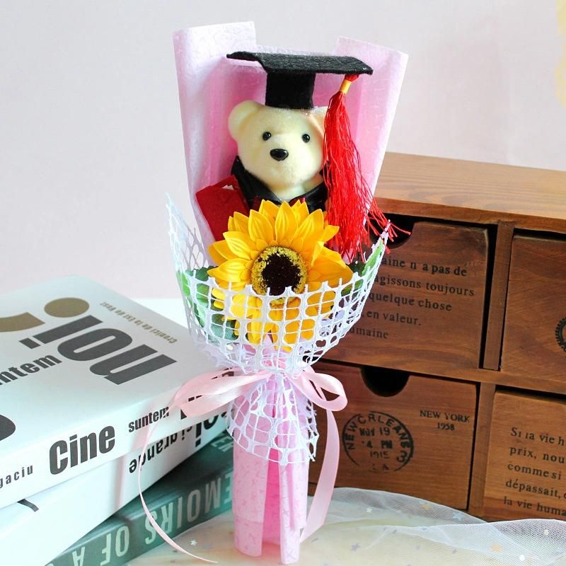 Congrats Grad Gift Graduation Bear Teddy Graduation Bouquet Rose Flower Bear Party Decorations Supplies Favor