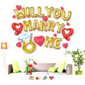 Golden Aluminum Film Balloon Valentine&prime;s Day Party Decorations