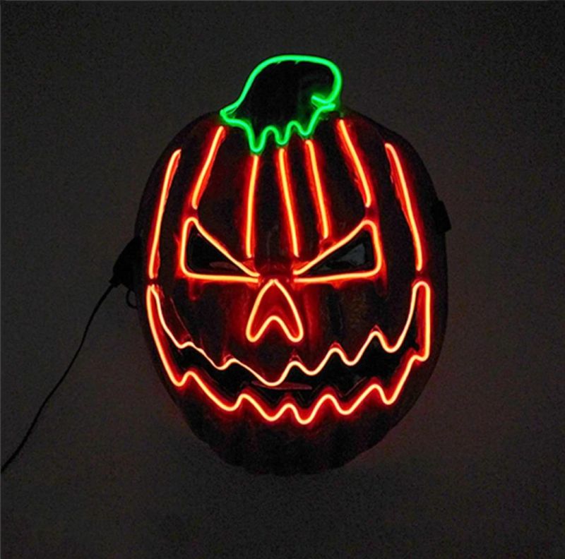 Halloween Scary LED Pumpkin Mask EL Light up for Party