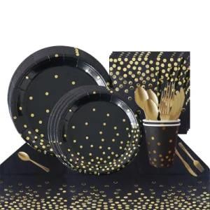 Disposable Dinnerware Birthday Decor, Bronzing Party Supplies