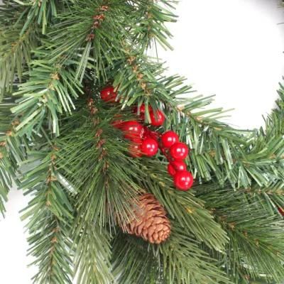 Yh2015 Artificial Christmas Wreath for Christmas Decoration 40/50/60cm Pine Needle&PVC Christmas Wreath