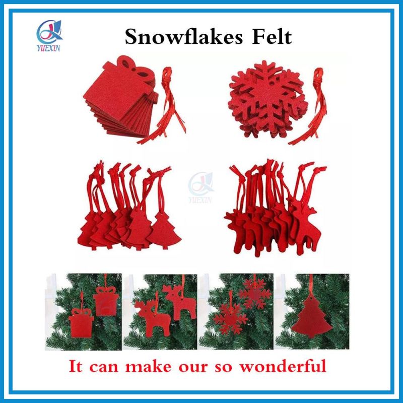 Red Snowflakes Felt for Christmas Tree Decoration Ornaments