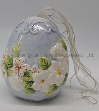 Ceramic Colorful Easter Egg for Holiday Wedding Party Decoration Supplies Hook Ornament Craft Gifts