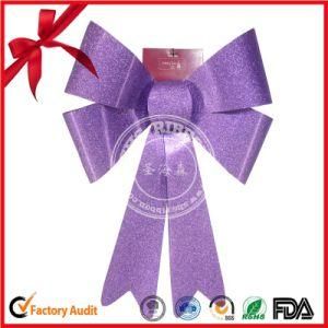 Large Outdoor Purple Glitter Poly Ribbon Butterlfy Bow for Gift Wrapping