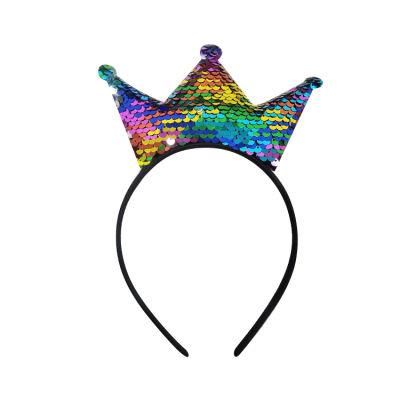 Glitter Headband Decor Kids Party Sequin Crown Hairband Sparkle Reversible Party Decoration Party Supplies