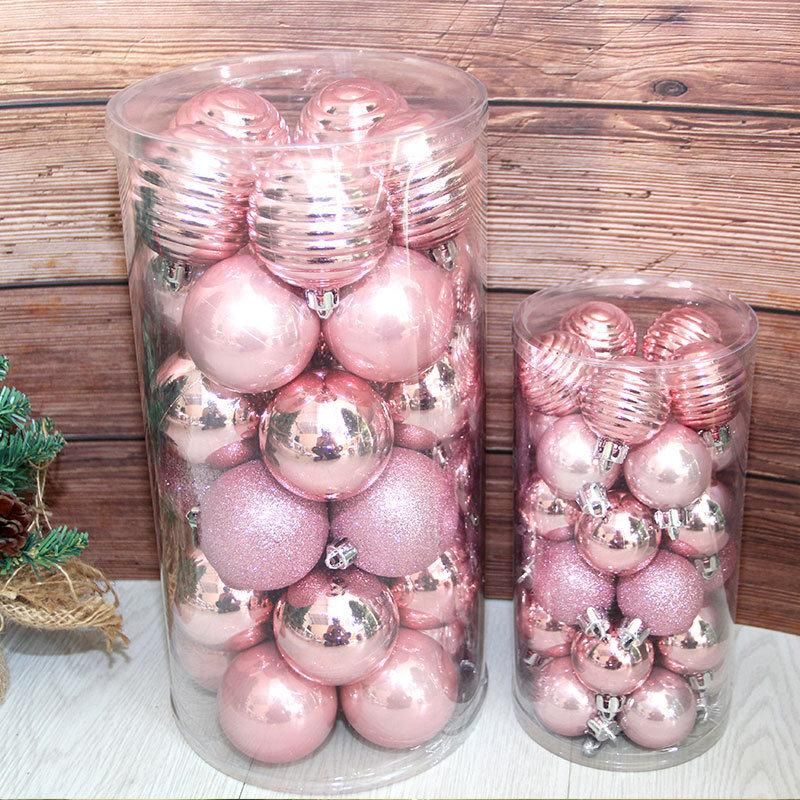 Balls Glass Blue Bath Shiny Baby Pink Shatterproof Plastic Ornaments Indent Reflector Bauble Transparent as Christmas Ball