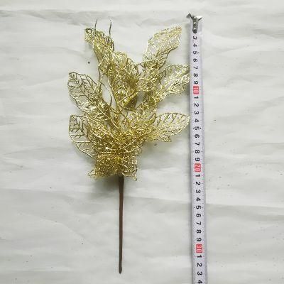 Christmas Decoration Flower Arrangement White Edge Leaves String Cuttings Home Decoration