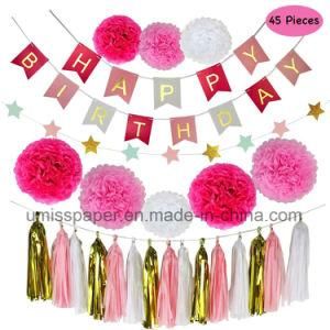Umiss Paper Garland POM Poms for Birthday Party Decorations Party Supplies