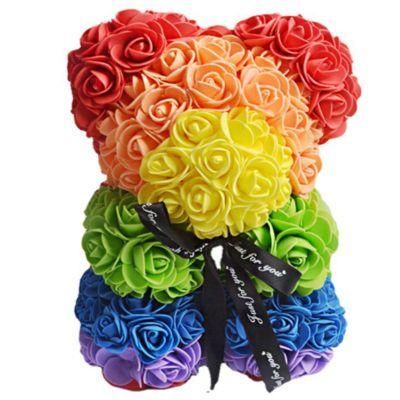 Popular Design Valentines Gifts Artificial Flower Foam Teddy Rose Bear