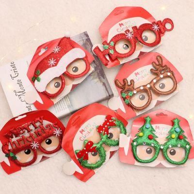 Christmas Glasses Glitter Party Glasses Frames Christmas Decoration Costume Eyeglasses for Christmas Parties Holiday Favors Photo Booth