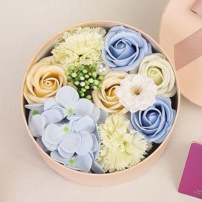 Soap Rose Flower Gift Box Round Shape for Valentine&prime; S Day, Mother&prime; S Day, Christmas