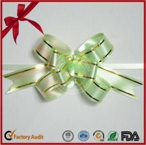 50mm Gold Thread Large Plastic Ribbon Bow for Packing