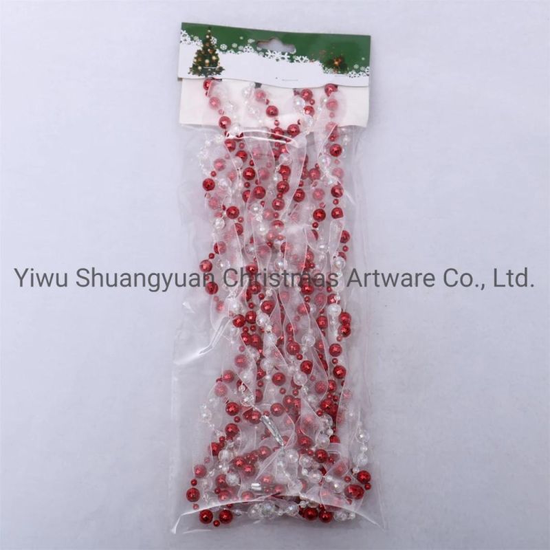 Red & Transparent Christmas Beads Garland Mixed for Christmas Decoration