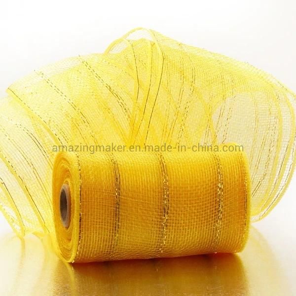 Metallic Stripes 6′′ Deco Mesh Ribbons for Wedding Party