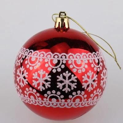 Red Color Plastic Material Tree Hanging Ball with Hand Painted