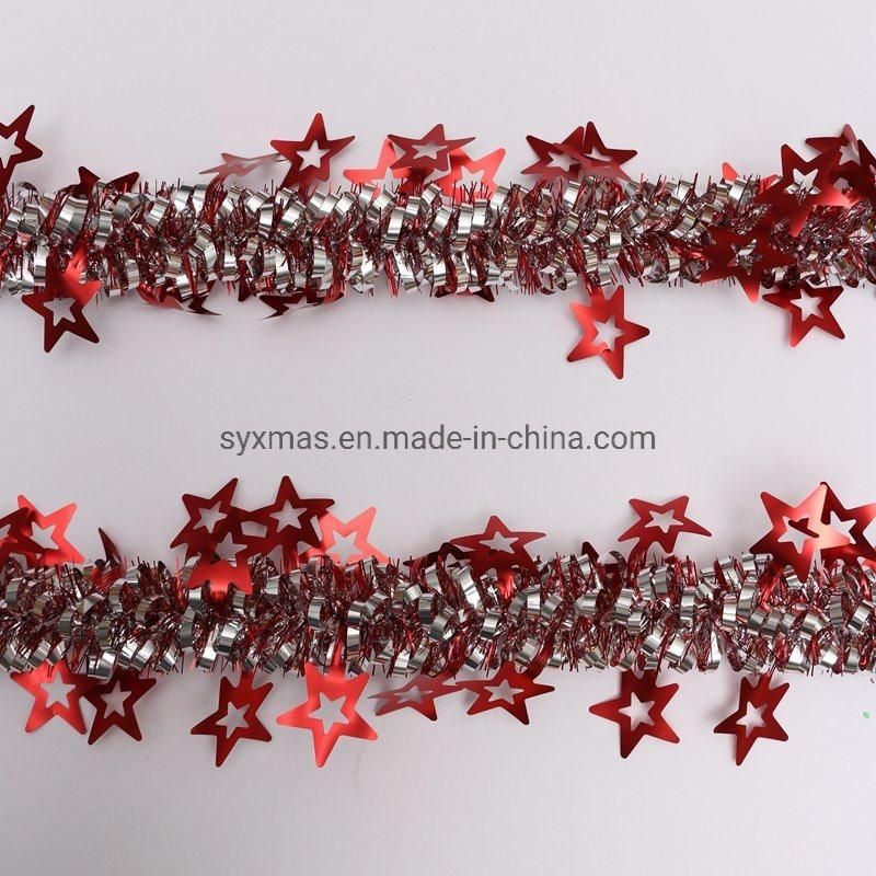 Silvery Color Christmas Factory Direct Sale Christmas Party Favor 2m Pet Tinsel