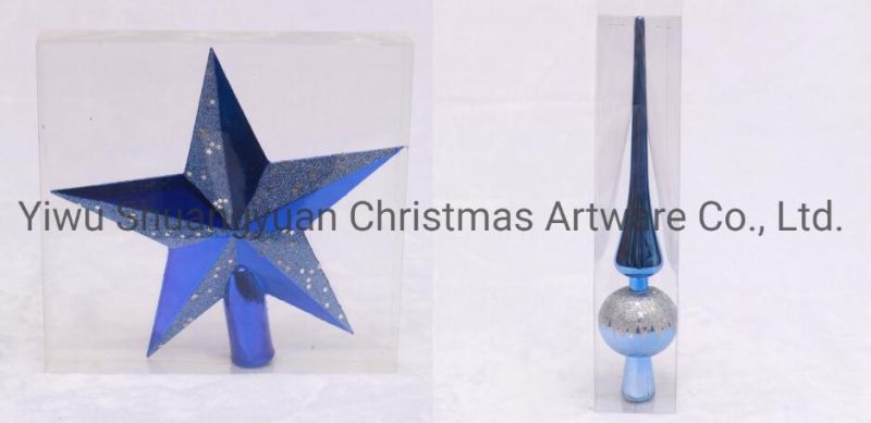 Assorted Plastic Christmas Ornament Balls Tree Top