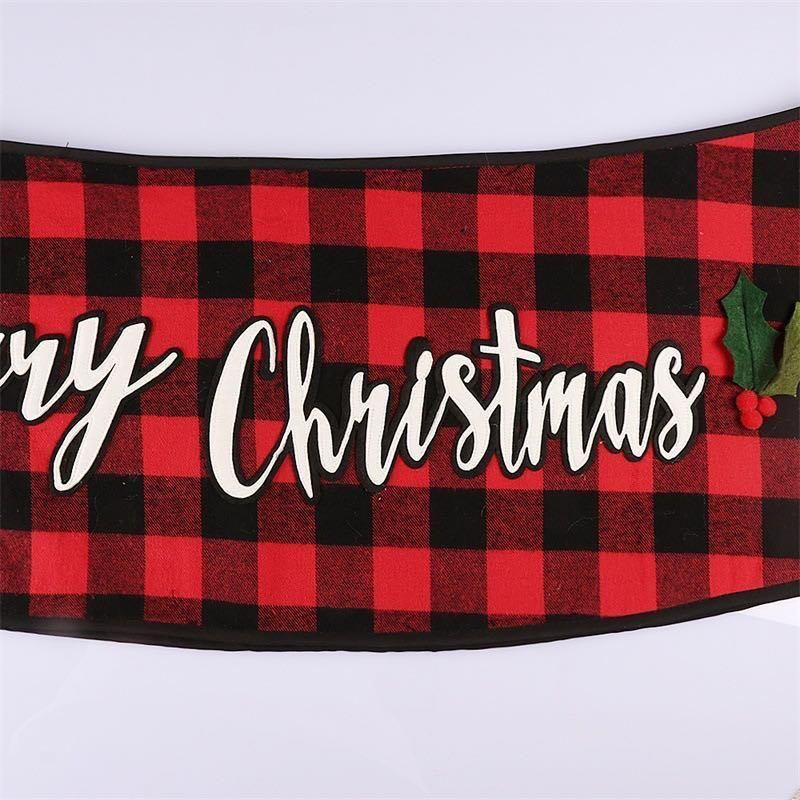 Red and Black Plaid Christmas Tree Skirt Christmas Decoration