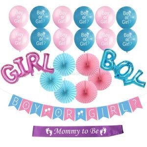 Umiss Paper Fans, Boy or Girl Banner Baby Shower Decoration