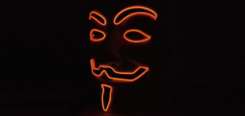 EL Wire Light up V for Vendetta Mask Halloween Costume
