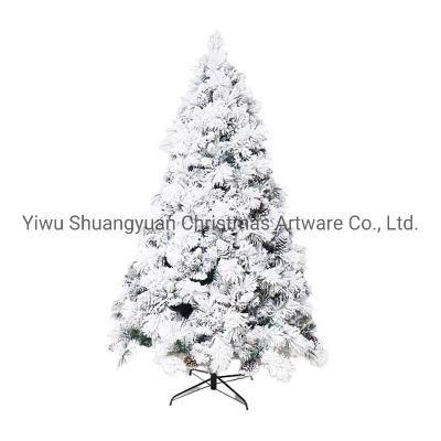 White Christmas Tree Flocked Christmas Tree 6FT PVC &amp; PE Mixed Christmas Tree