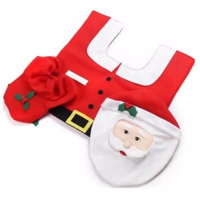 Santa Claus Toilet Seat Cover Christmas Decorations for Home Bathroom