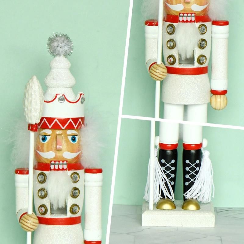 Nutcracker Soldier, 40cm Tall Wooden Nutcracker Soldier Figure Decor, Nutcracker Christmas Decorations Doll Ornament for Festival Party Outdoor Xmas Gift