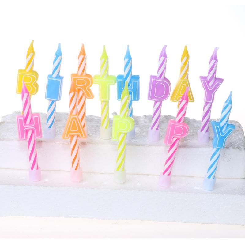 Multi-Colored Letter Happy Birthday Candle for Party Decoration