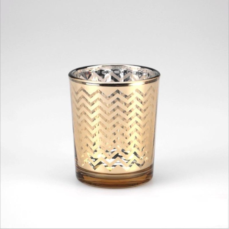 Iridescent Candle Vessel Electroplate Glass Candle Holder Wedding Candle Jars