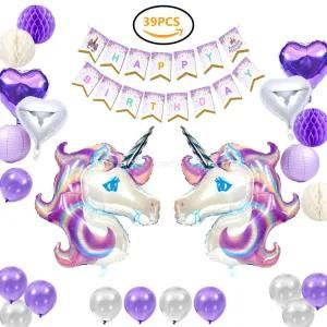 Umiss Paper Happy Birthday Baby Shower Party Unicorn Decoration for Factory OEM