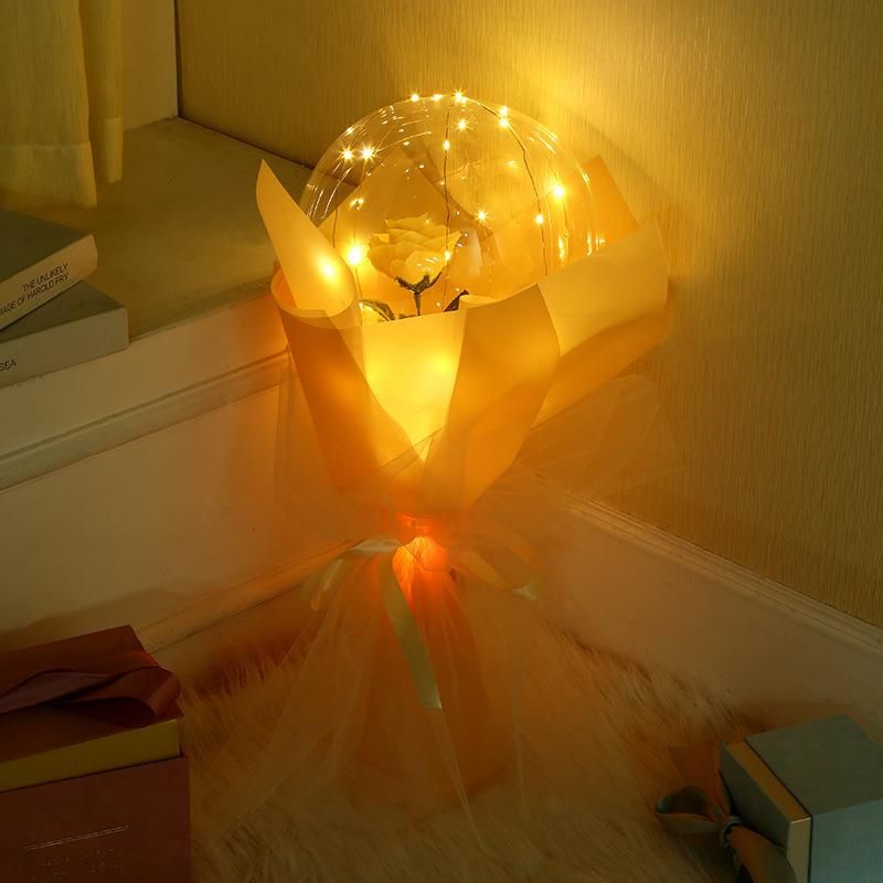 Luminous LED Balloon Transparent Bubble Enchanted Rose Xmas Valentine′ S Gift