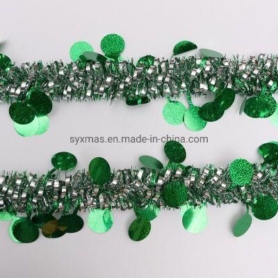 Whole Sale Christas Green Shiny 2m Pet Tinsel Garland